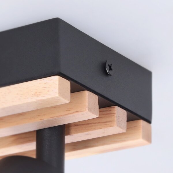 Brilagi - Bodové svietidlo SELE WOOD 4xGU10/30W/230V čierna/drevo