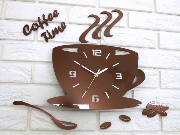 ModernClock Nástenné hodiny Coffee hnedá