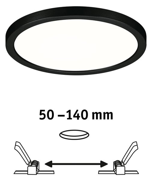 Paulmann Areo LED panel okrúhly čierny 4000K Ø17,5cm