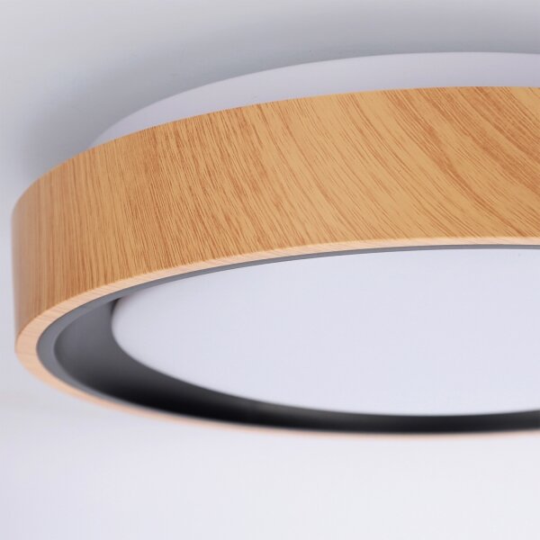 Brilagi - LED stropné svietidlo FLOCO LED/24W/230V, priemer 30 cm, drevo/čierna