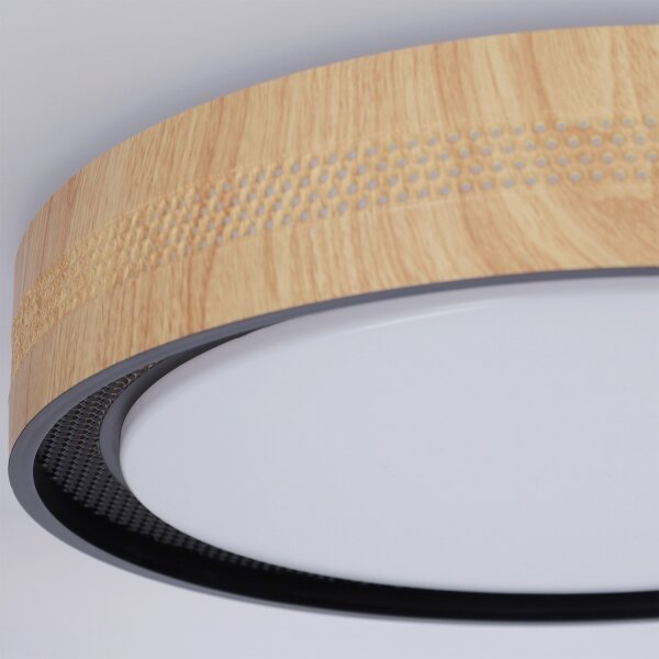 Brilagi - LED stmievateľné stropné svietidlo COCI LED/48W/230V priemer 39 cm drevo/čierna+DO