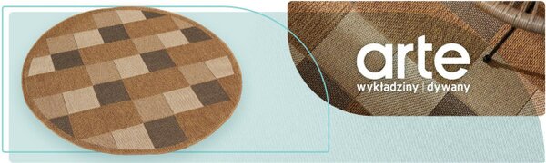 Koberec Adana Chess Beige kruh