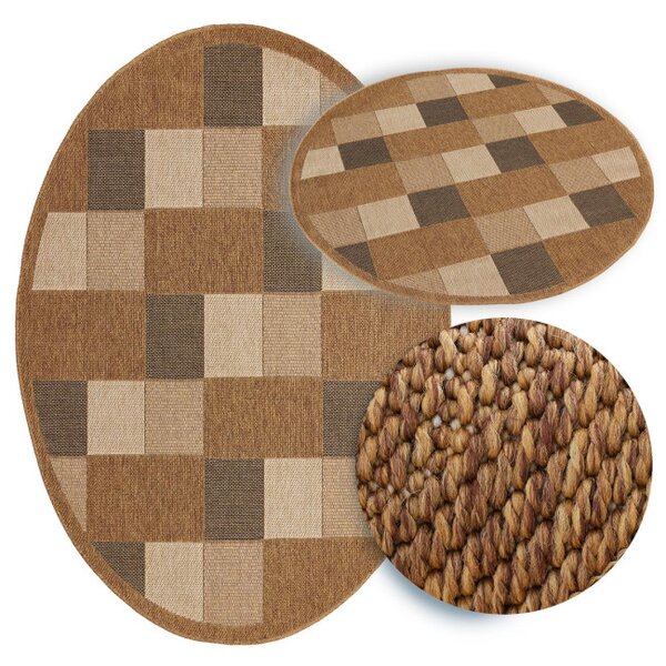 Koberec Adana Chess Beige kruh