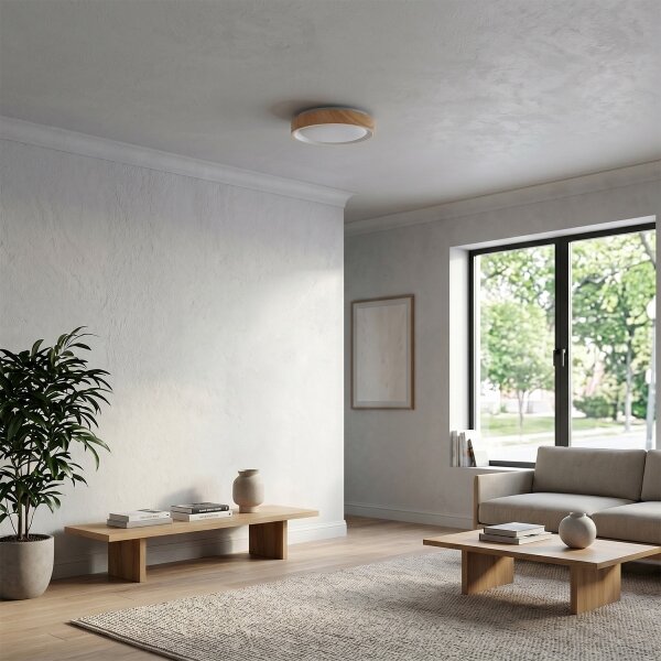 Brilagi - LED stropné svietidlo FLOCO LED/24W/230V priemer 30 cm drevené/biele