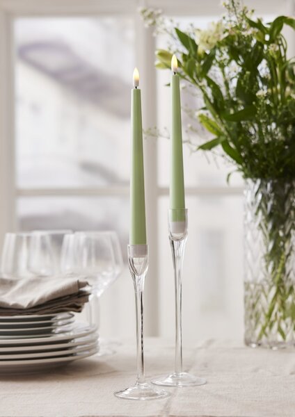 LED sviečka Flamme Candy Green – sada 2 ks