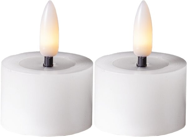 Čajová LED sviečka Flamme White 4 cm – set 2 ks