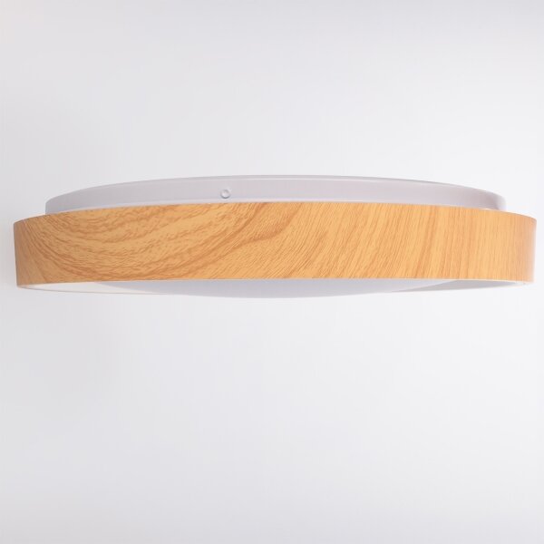 Brilagi - LED stmievateľné stropné svietidlo FLOCO LED/48W/230V priemer 40 cm drevo/biela +DO