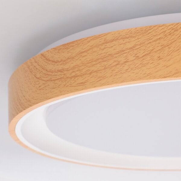 Brilagi - LED stmievateľné stropné svietidlo FLOCO LED/48W/230V priemer 40 cm drevo/biela +DO