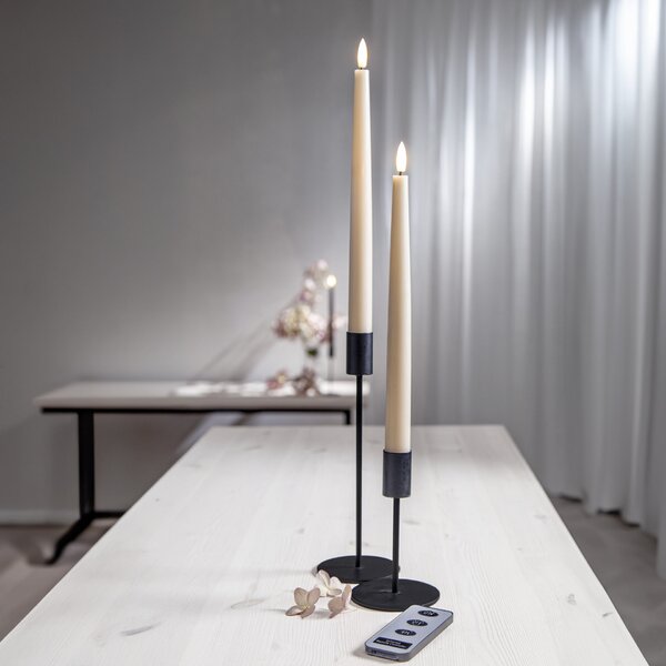 LED sviečka Flamme Slim Beige – set 2 ks + diaľkové ovládanie