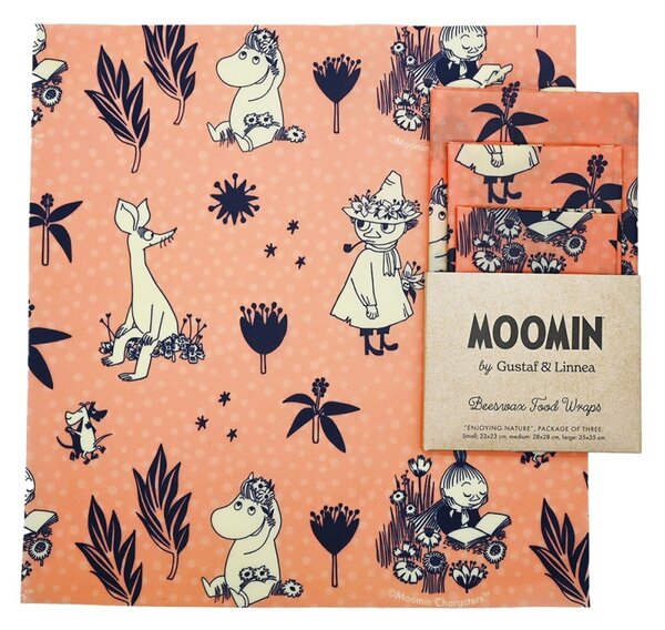 Voskované obrúsky Moomin Enjoying nature, 3ks