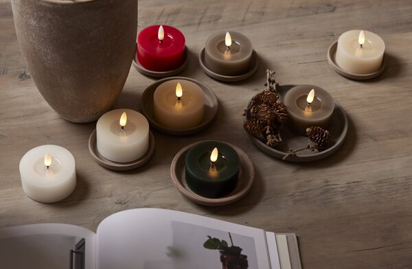 Čajová LED sviečka Flamme Beige 7 cm – set 2 ks