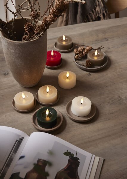 Čajová LED sviečka Flamme Beige 7 cm – set 2 ks