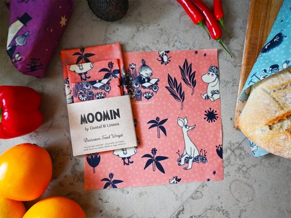 Voskované obrúsky Moomin Enjoying nature, 3ks