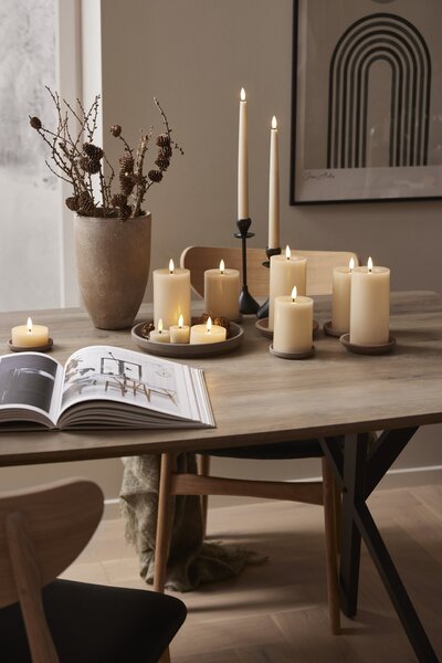 LED sviečka Flamme Slim Beige – set 2 ks + diaľkové ovládanie