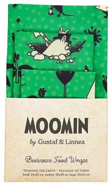 Voskované obrúsky Moomin Tending the earth, 3ks