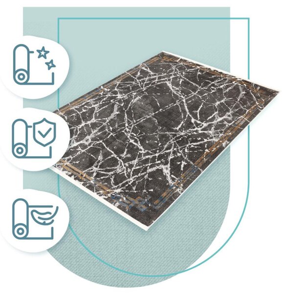 Koberec Arte Piran Marble sivý / čierny