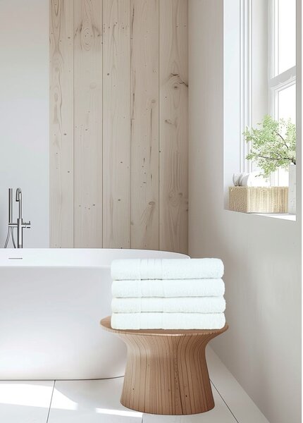 Biele froté bavlnené uteráky v súprave 4 ks 50x100 cm – Good Morning