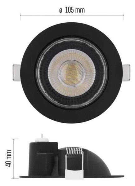 LED výklopné bodové svietidlo GERI 6,5W 780LM IP20 CCT čierne (ZV1161)