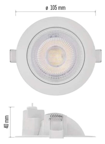 LED výklopné bodové svietidlo GERI 6,5W 780LM IP20 CCT biele (ZV1160)