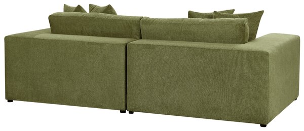 Pohovka látková polyesterová zelená 240 cm x 120 cm x 61 cm 3-miestna čalúnená s vankúšmi obývacia izba moderná