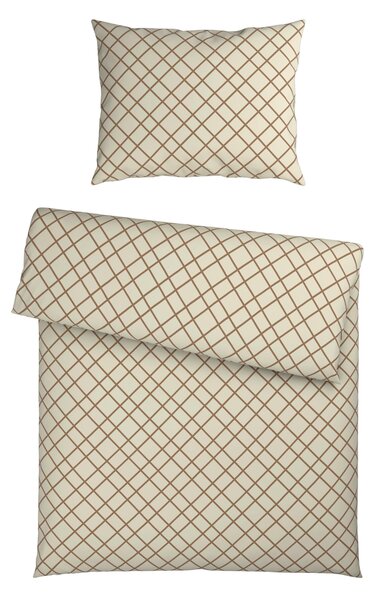POSTEĽNÁ BIELIZEŇ, flanel, hnedá, krémová, 140/200 cm Esposa - Obliečky & plachty
