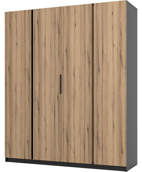 MEBLINE Skriňa 200cm KAYA 07 čierna / dub evoke
