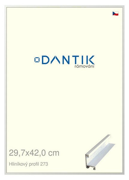 DANTIK rám na obraz 29,7x42 | ALU Bílá matná (Plexi Čiré)