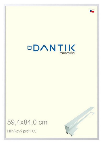 DANTIK rám na obraz 59,4x84 | ALU Bílá matná (Plexi Čiré)