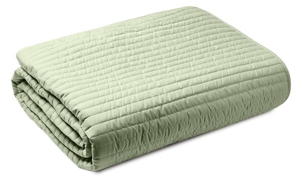 Zelený prešívaný pléd na dvojlôžko 220x230 cm Quilted Lines – Bianca
