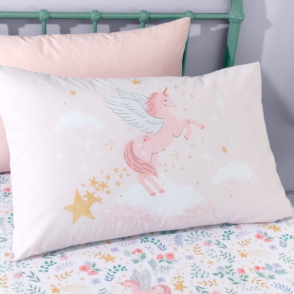 Ružové detské obliečky na dvojlôžko 200x200 cm Fairytale Unicorn – Catherine Lansfield