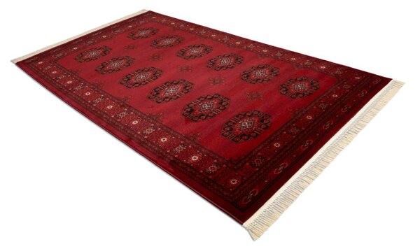 Koberec ORIENT 6871 so strapcami, rám / ornament / klasický, bordový / čierny