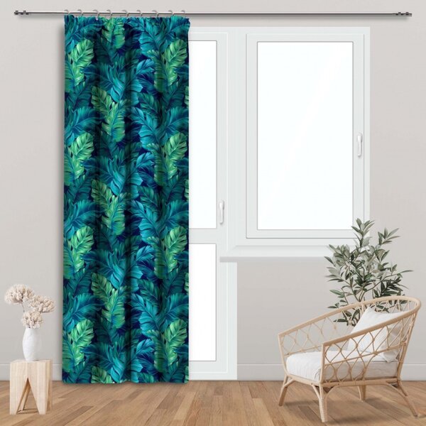 Záves na riasiacej páske 140x230 cm MIGD219 zelené palmové lístie Farba Viacfarebná Rozmery 140x230 cm