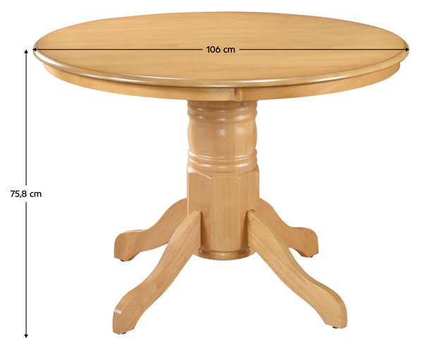 Kondela Jedálenský stôl, okrúhly, dub svetlý, priemer 106 cm, TABLOS