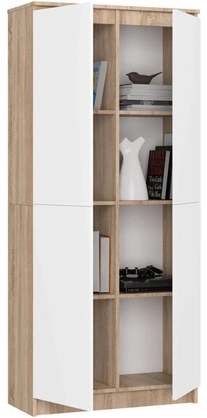 Policová skriňa 80 cm VALESTRA - dub sonoma / biela