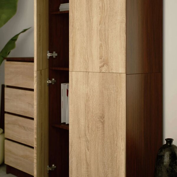 Policová skriňa 80 cm VALESTRA - wenge / dub sonoma