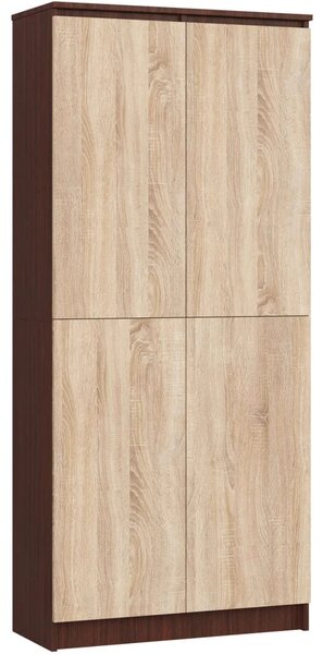 Policová skriňa 80 cm VALESTRA - wenge / dub sonoma
