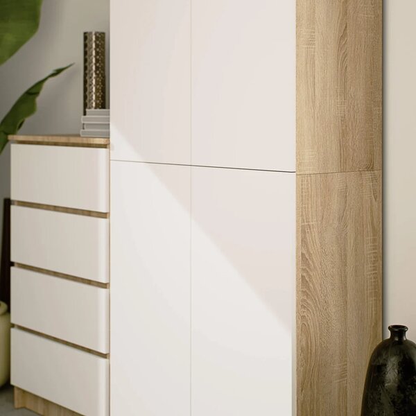 Policová skriňa 80 cm VALESTRA - dub sonoma / biela