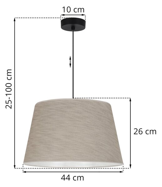 Závesné svietidlo Len, 1x béžové textilné tienidlo, (fi 44 cm), b