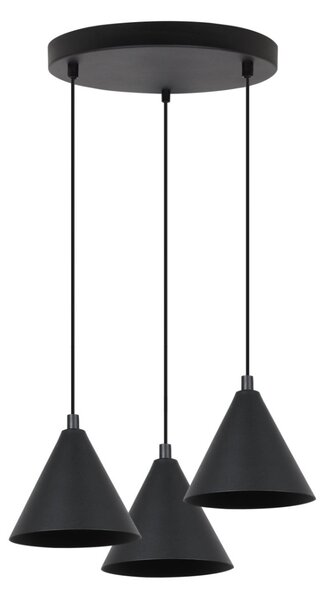 Závesné svietidlo Soho, 3x čierne kovové tienidlo, (fi 14cm), o