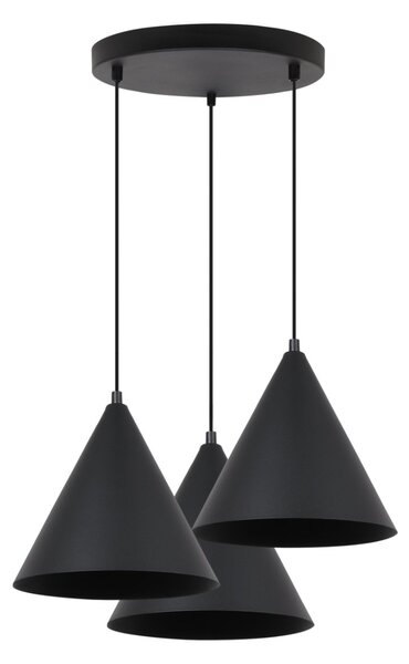 Závesné svietidlo Soho, 3x čierne kovové tienidlo, (fi 25cm), o