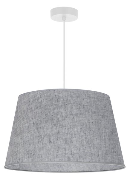 Závesné svietidlo Len, 1x šedé textilné tienidlo, (fi 44 cm), w