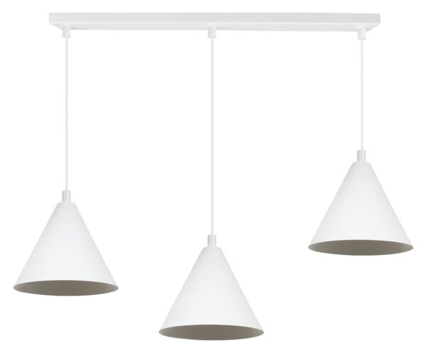 Závesné svietidlo Soho, 3x biele kovové tienidlo, (fi 14cm)