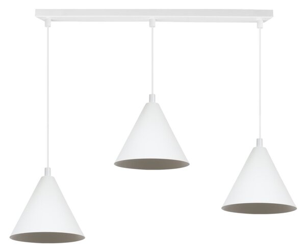 Závesné svietidlo Soho, 3x biele kovové tienidlo, (fi 14cm)