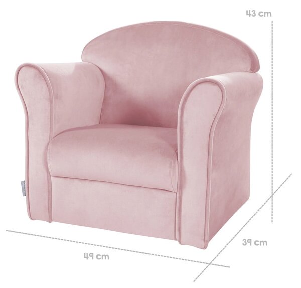 Svetloružové zamatové detské kresielko Lil Sofa – Roba