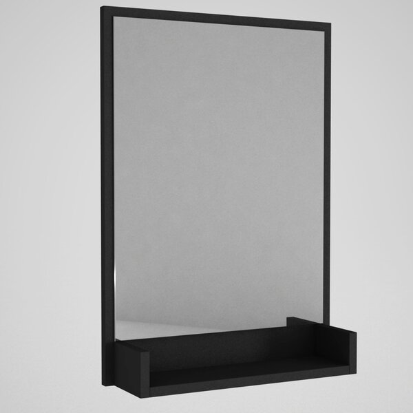 Kalune Design Nástenné zrkadlo s poličkou Costa 75x45 cm čierne