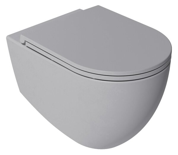 Isvea Isvea, INFINITY závesná WC misa, Rimless, 36,5x53cm, šedá, 10NF02005-2V