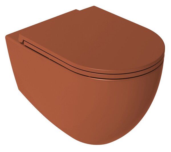 Isvea Isvea, INFINITY závesná WC misa, Rimless, 36,5x53cm, terracotta, 10NF02005-2U
