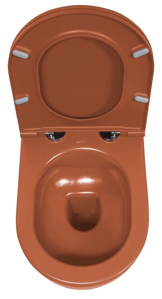 Isvea Isvea, INFINITY závesná WC misa, Rimless, 36,5x53cm, terracotta, 10NF02005-2U