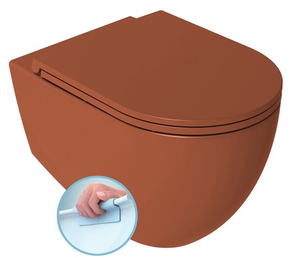 Isvea Isvea, INFINITY závesná WC misa, Rimless, 36,5x53cm, terracotta, 10NF02005-2U
