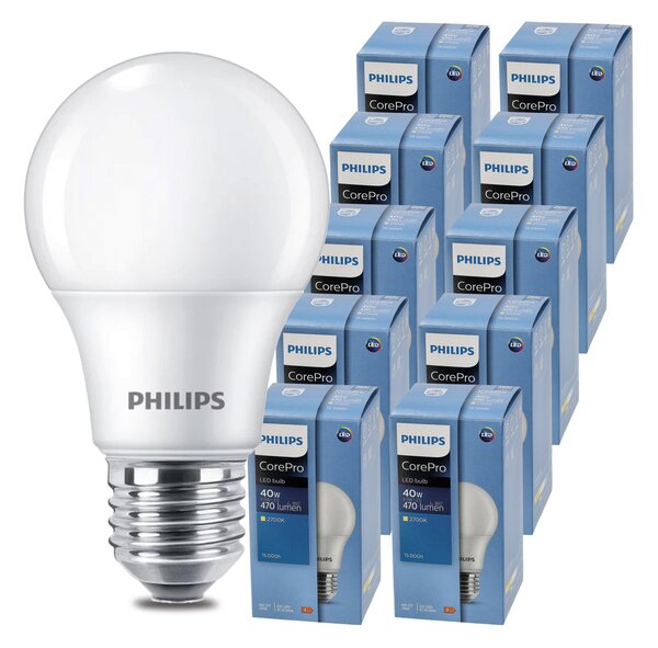 10x LED žiarovka PHILIPS E27 4,9W – teplá farba a úspora energie